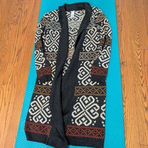 Grey, Rust and Tan Duster Cardigan Small